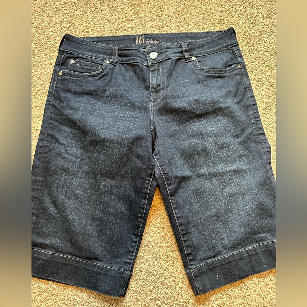 KUT  plus size jean Bermuda shorts